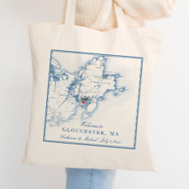 Gloucester, Massachusetts Wedding Welcome Tote Bag Tragetasche