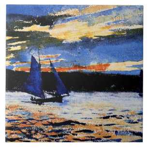 Gloucester Sunset painting by Winslow Homer, Fliese