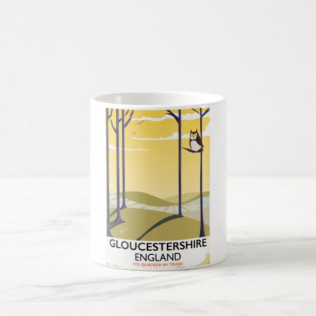Gloucestershire, England Train Train Poster. Kaffeetasse (Mittel)
