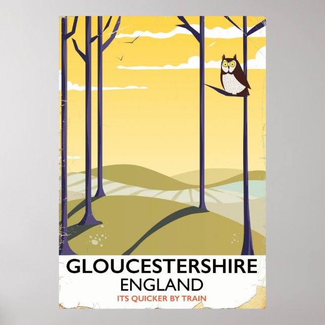 Gloucestershire, England Train Train Poster. Poster (Vorne)