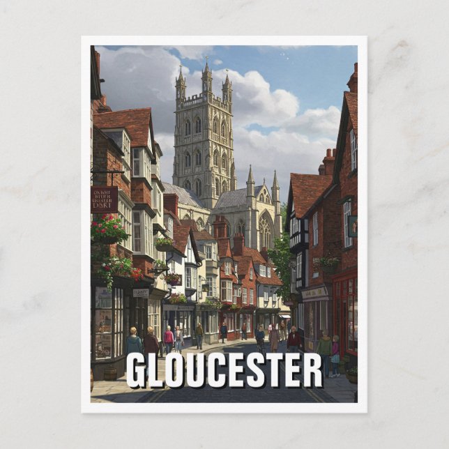 Gloucestershire England Travel Cathedral Postkarte (Vorderseite)