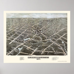 Gloversville, NY panoramische Karte - 1875 Poster