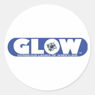 GLOW Button Blue Logo Runder Aufkleber