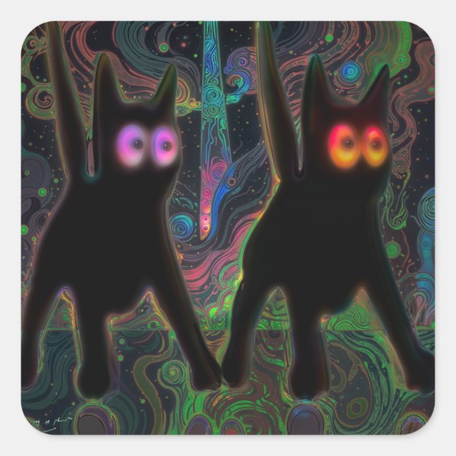 GLOW CATS STICKER (Vorderseite)