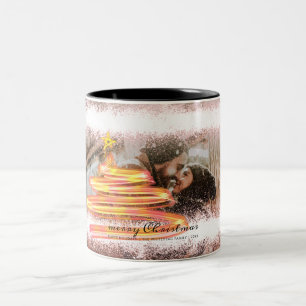 Glow Christmas Tree Star Foto Glitzer Zweifarbige Tasse