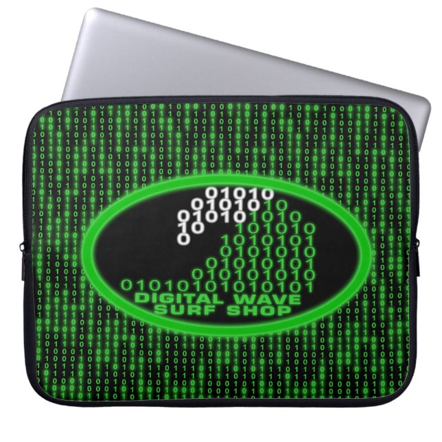 Glow DWSS Logo Binärcode Regen Laptop Hülle Laptopschutzhülle (Vorderseite)