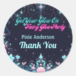 Glow Fairy Party Thema - Märchen nach Dunkelheit Runder Aufkleber