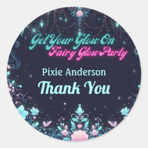 Glow Fairy Party Thema - Märchen nach Dunkelheit Runder Aufkleber