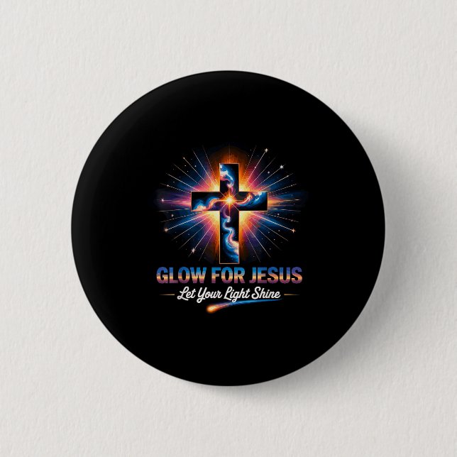 Glow For Jesus Cross  Button (Vorderseite)