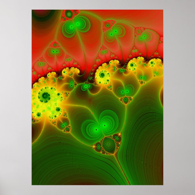 Glow-Fraktal 8 Poster (Vorne)