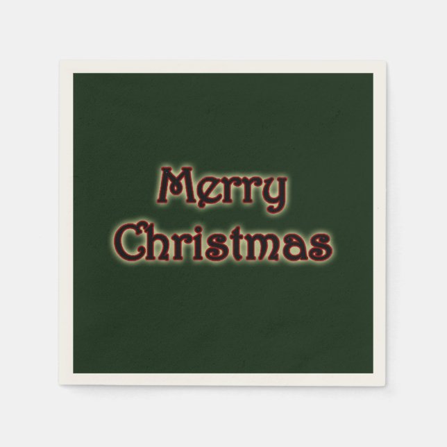 Glow Frohe Weihnachten Serviette (Vorderseite)
