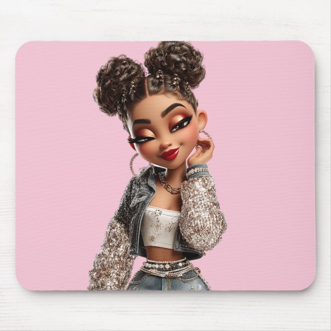 Glow Getter-Mauspad | Sparkle Denim Glam Mousepad (Vorne)