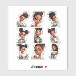 Glow Getter Sticker Pack | 9 Modeporträts