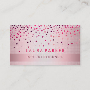 Glow Glitzer Confetti Linen Elegantes Ambiente Visitenkarte