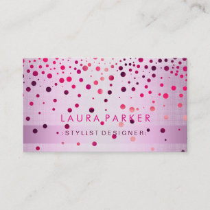 Glow Glitzer Pink Confetti Linen Elegant Visitenkarte
