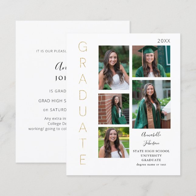 Glow - Gold & White 2 Graduate 6 Foto (Vorne/Hinten)