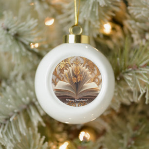 "Glow Golden Knowledge" Keramik Kugel-Ornament