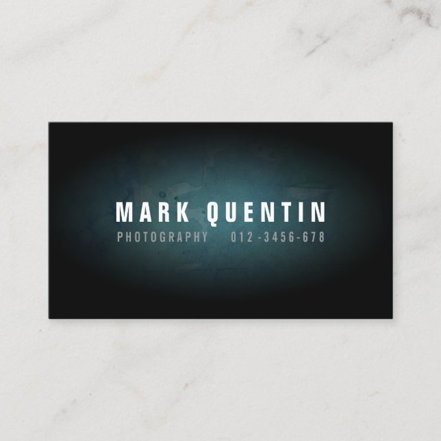 Glow in der dunklen Grunge Fotografy Business Card Visitenkarte (Vorderseite)