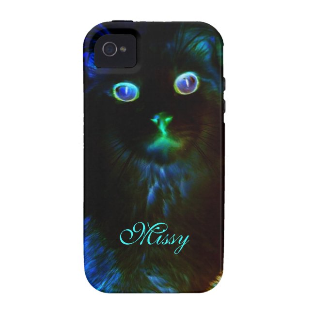 Glow in the Dark Cat iPhone 4 Fall Case-Mate iPhone Hülle (Rückseite)