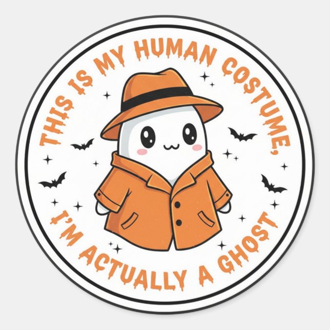 Glow-in-the-Dark-Skelett-Kostüm-Aufkleber Runder Aufkleber (Vorderseite)