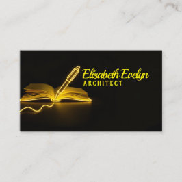 Glow of Knowledge: Pen and Book in the Dark Visitenkarte