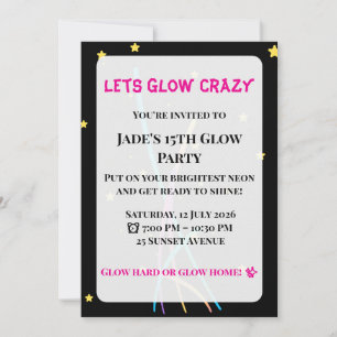 Glow-Party-Einladung Teen/Erwachsenen-Party Einladung