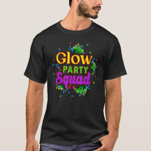 Glow Party Squad Farb-Spritz Effekt Glow Party T-Shirt
