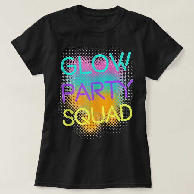 Glow Party Squad Group Matching Halloween Party Co T-Shirt (Design vorne)