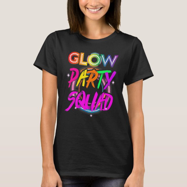 Glow Party Squad  Paint Splatter Effect Glow Party T-Shirt (Vorderseite)