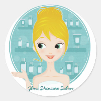 Glow Skincare Salon Runder Aufkleber