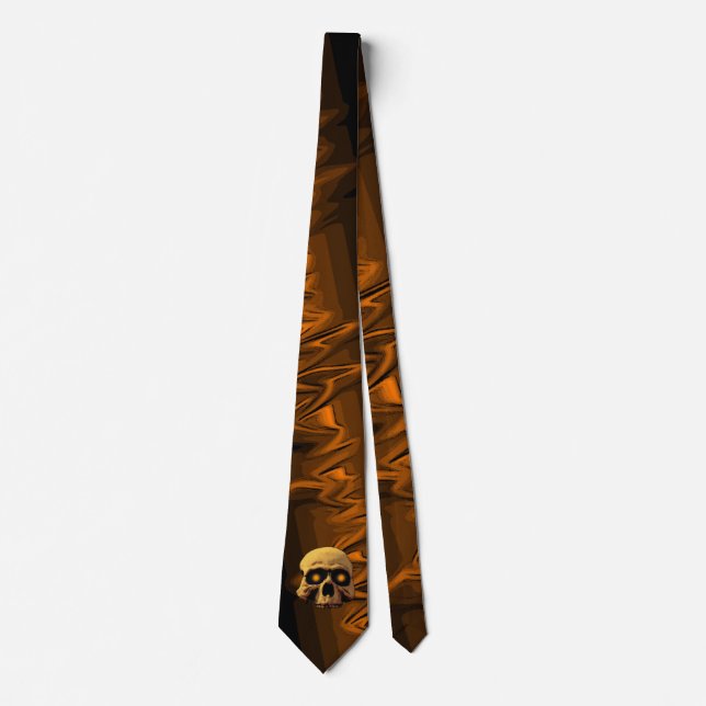 Glow Skull Orange Black Krawatte (Vorderseite)