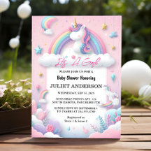 Glow Space Royal Pony Unicorn Baby Girl Dusche