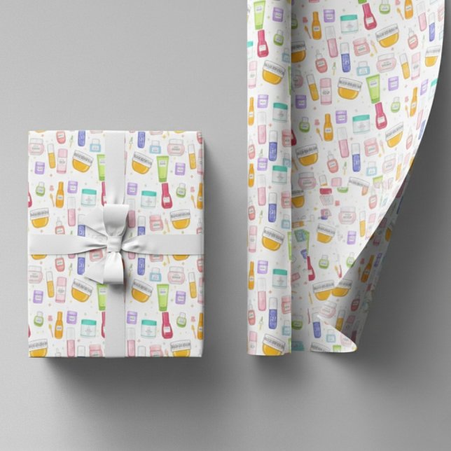 Glow Up Skincare Gift Wrapping Paper Roll Geschenkpapier (Von Creator hochgeladen)