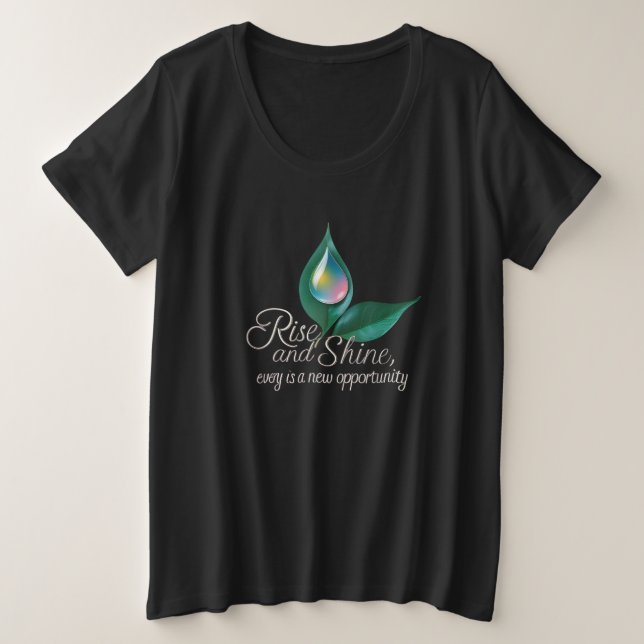 Glow Within – Rise and Shine Gracefully Große Größe T-Shirt (Design vorne)