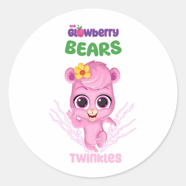 Glowberry Bears Twinkles Runder Aufkleber (Vorderseite)