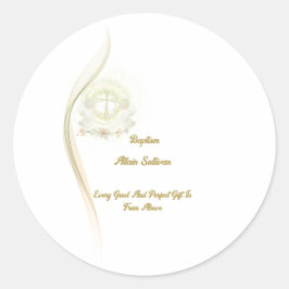Glowing angels baptism square stickers