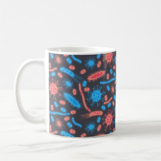 Glowing Bacteria Microorganism pink blue Kaffeetasse