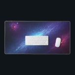 Glowing Blue Supernova Deep Space Nebula Schreibtischunterlage<br><div class="desc">Completely transform your gaming setup or daily workstation with an accessory that brings the epic scale of the universe right to your fingertips. This massive horizontal desk mat features a breathtaking, highly detailed illustration of a glowing blue supernova explosion in deep space. The intense, luminous cyan core is beautifully framed...</div>