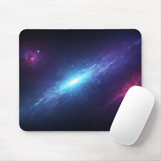 Glowing Blue Supernova Space Nebula Astronomy Mousepad (Mit Mouse)