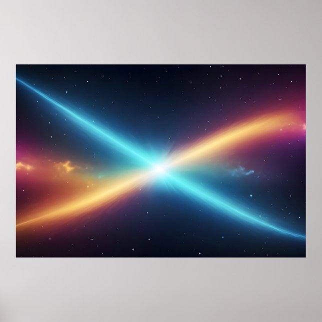 Glowing Cosmic Energy Collision Abstract Space Poster (Vorne)