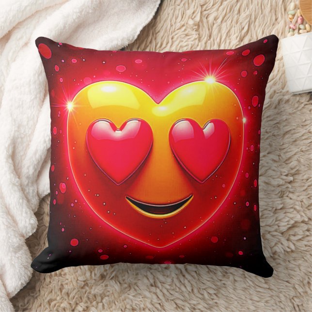 Glowing Heart Eyes Emotion Kissen (Decke)
