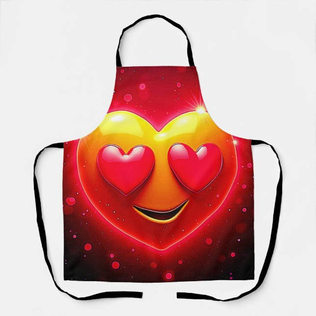 Glowing Heart Eyes Emotion Schürze (Vorderseite)