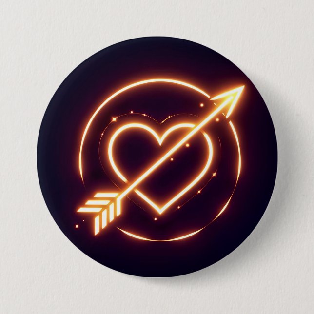glowing image of a heart with cupid's arrow button (Vorderseite)