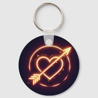 glowing image of a heart with cupid's arrow schlüsselanhänger