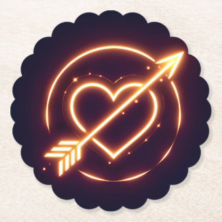 glowing image of a heart with cupid's arrow untersetzer