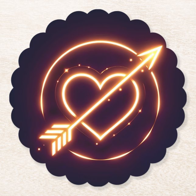 glowing image of a heart with cupid's arrow untersetzer (Vorderseite)