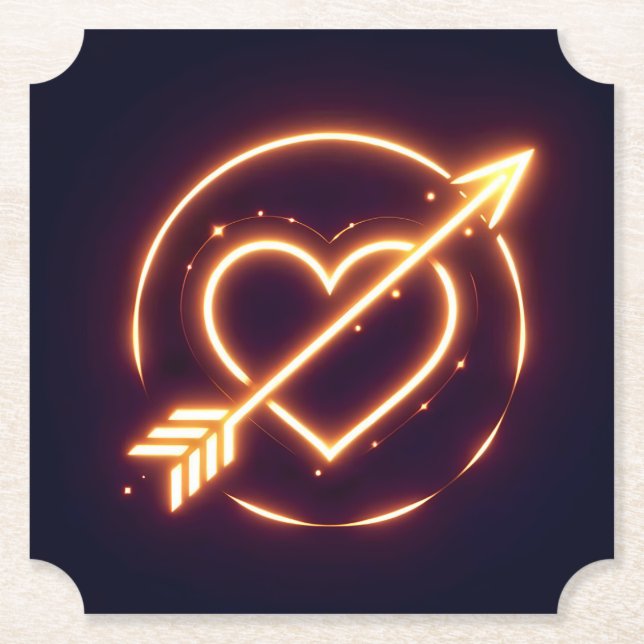 glowing image of a heart with cupid's arrow untersetzer (Vorderseite)