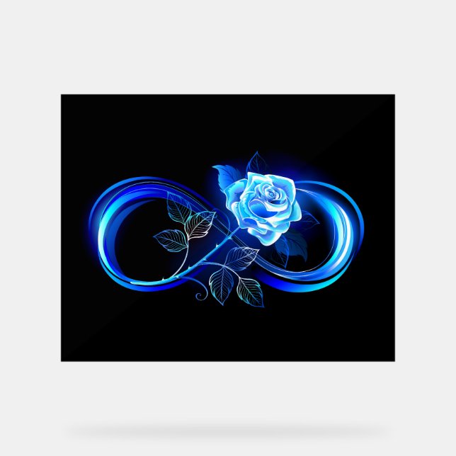 Glowing infinity with blue rose (Recto)