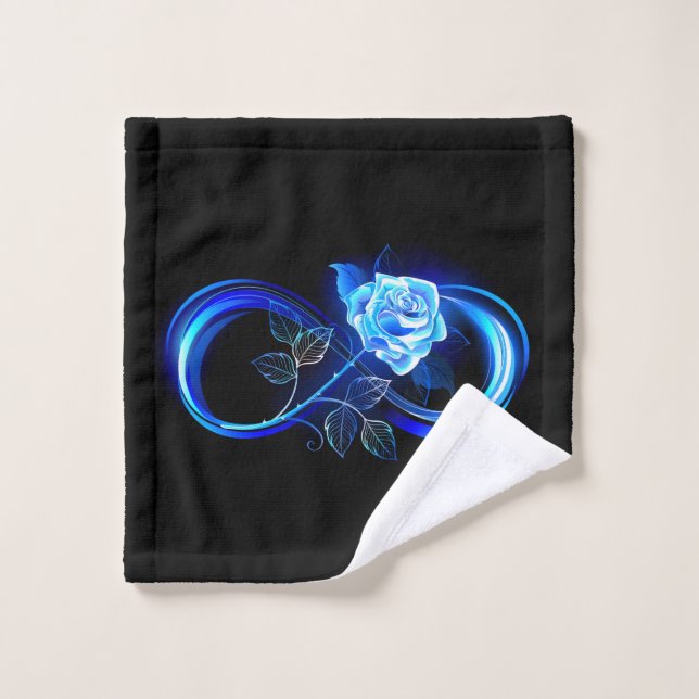 Glowing infinity with blue rose badhandtuch set (Waschlappen)