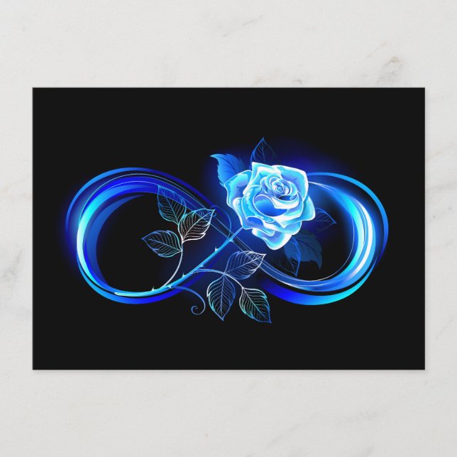 Glowing infinity with blue rose begleitkarte (Vorderseite)